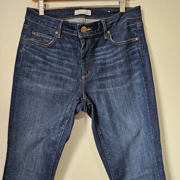 EUC ANN TAYLOR LOFT MADE AND LOVED CURVY KICK CROP JEANS SIZE 10 /30 - Picture 4 of 16